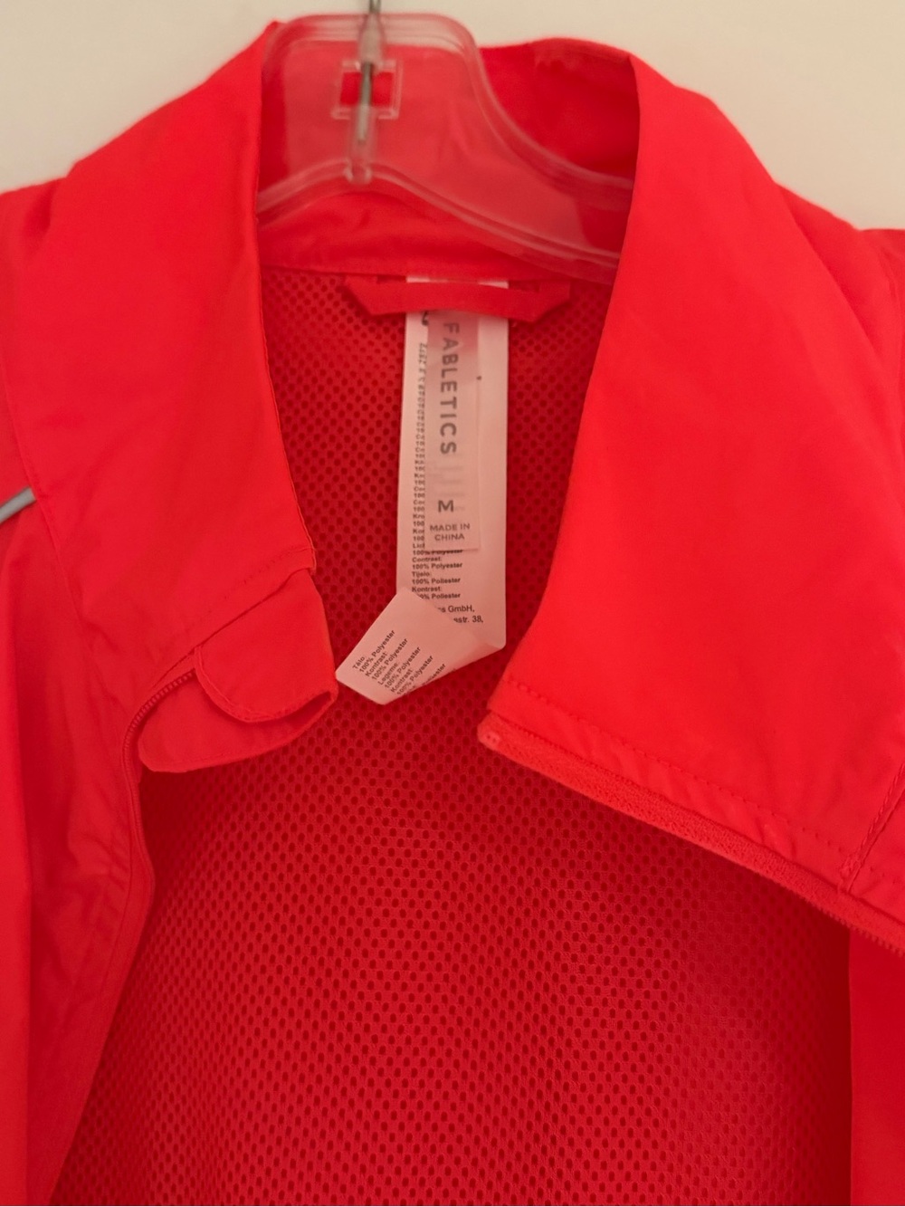 Fabletics Women's Bright Coral Red  Windbreaker Jacket - Picture 3 of 4